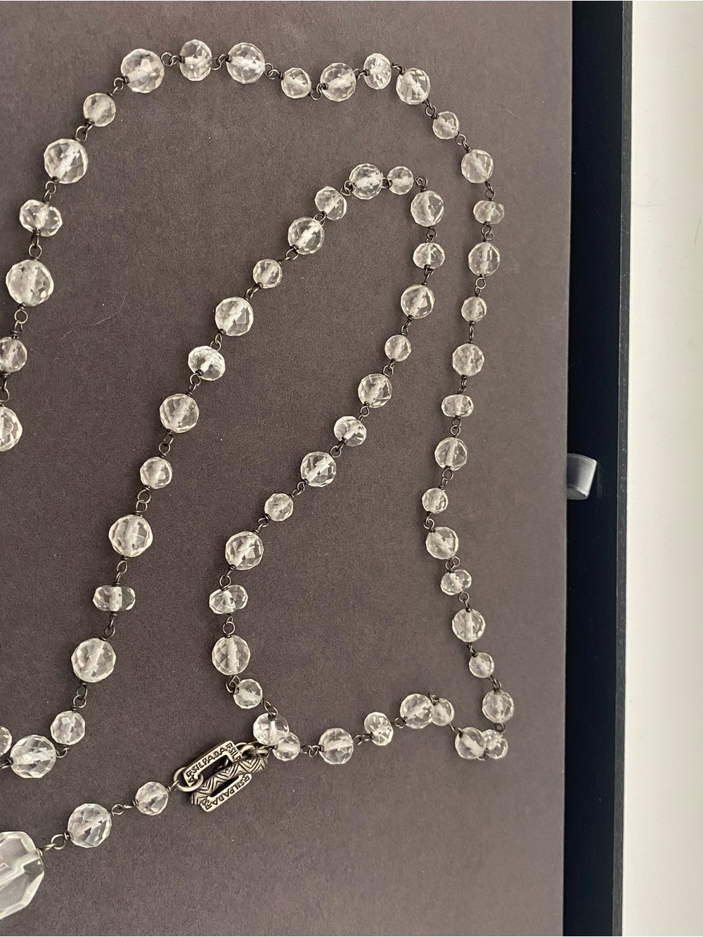 Retired Silpada 925 Sterling Glass/Crystal Drop Y-Necklace 35” - Picture 7 of 11